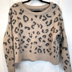 Fuzzy leopard sweater